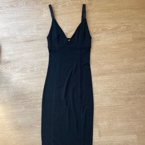 Wilfred Free Black Knit Midi Dress Aritzia